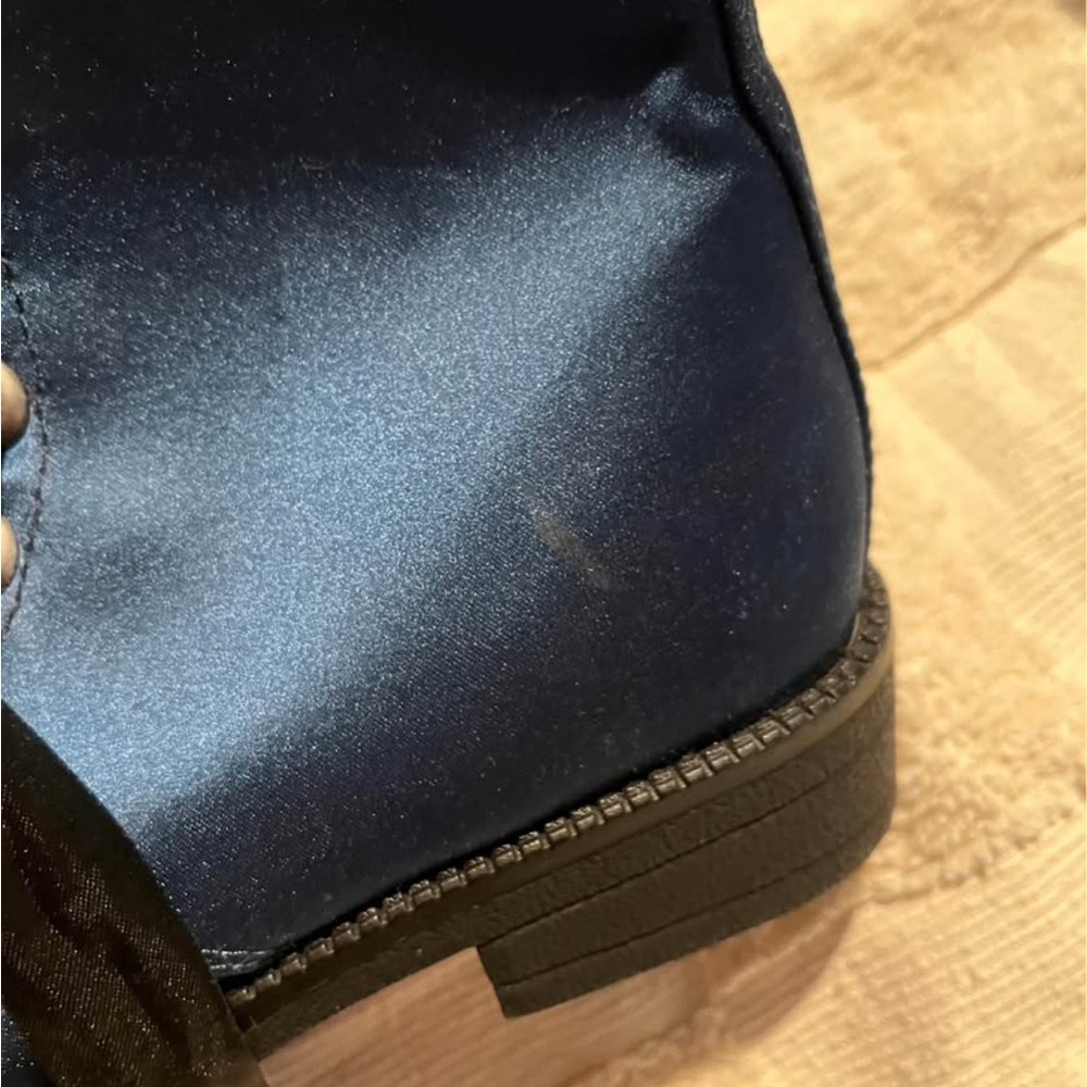 Blue Satin Boots with Black Ribbon Laces NWT - Picture 3 of 7